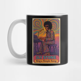 Sly Stone Retro Art – “Sing a Simple Song” 1970s Funk Trading Card Tribute Mug